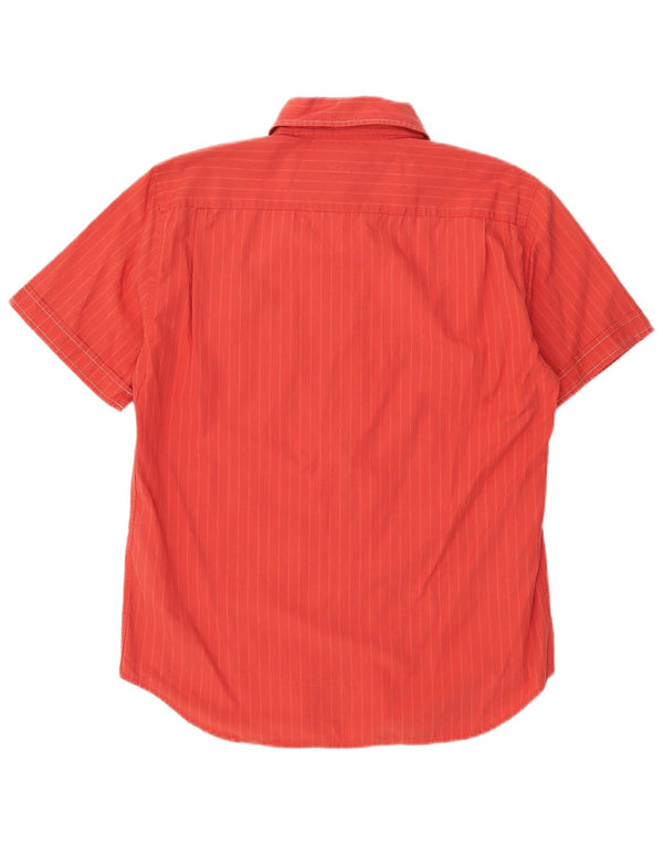 Camicia a maniche corte da uomo Gas Large in cotone gessato rosso