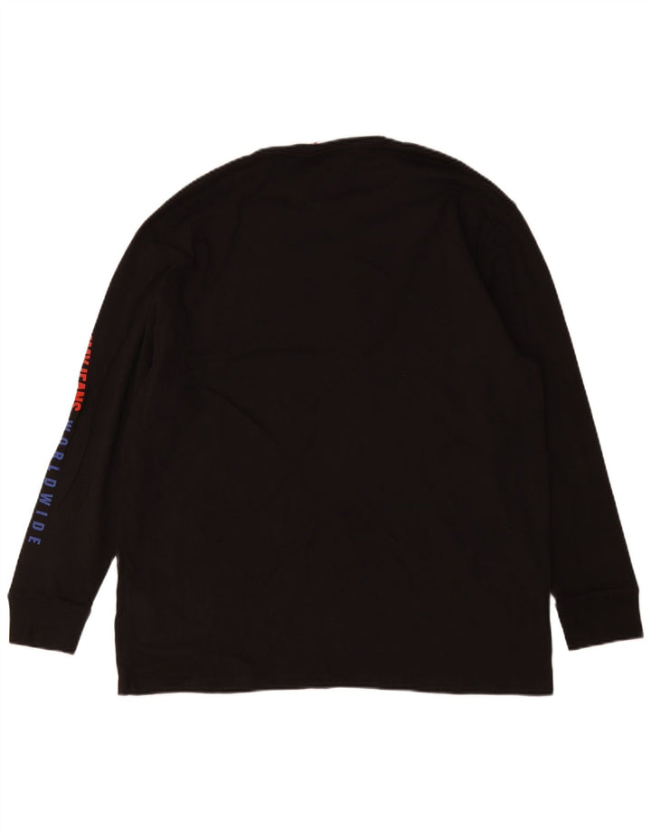 Tommy Hilfiger Maglietta grafica da uomo a maniche lunghe in cotone nero medio
