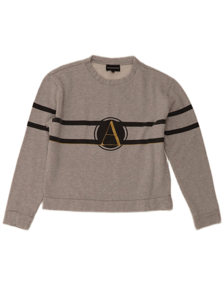 Felpa corta da donna Emporio Armani IT 44 Grigio medio chiazzato