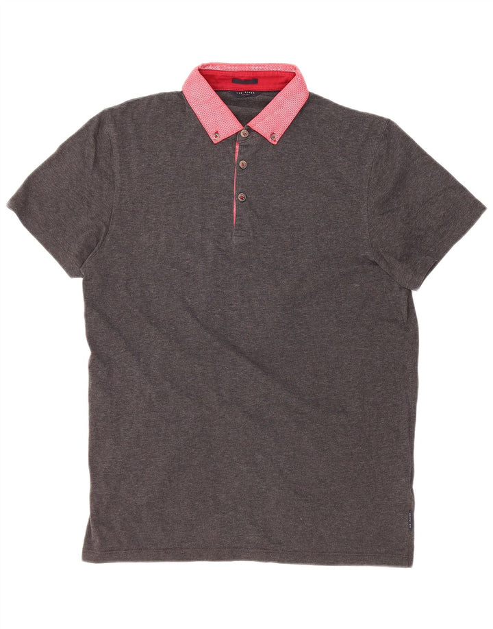 Polo da uomo Ted Baker XS in cotone color block grigio