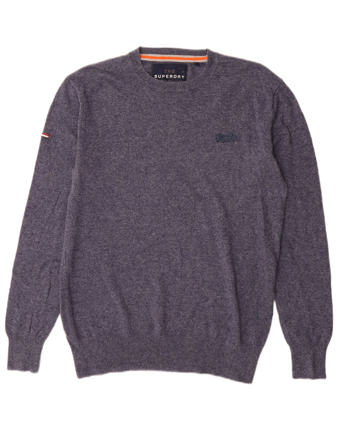 Maglione maglione girocollo da uomo Superdry in cotone blu navy medio