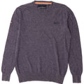 Maglione maglione girocollo da uomo Superdry in cotone blu navy medio