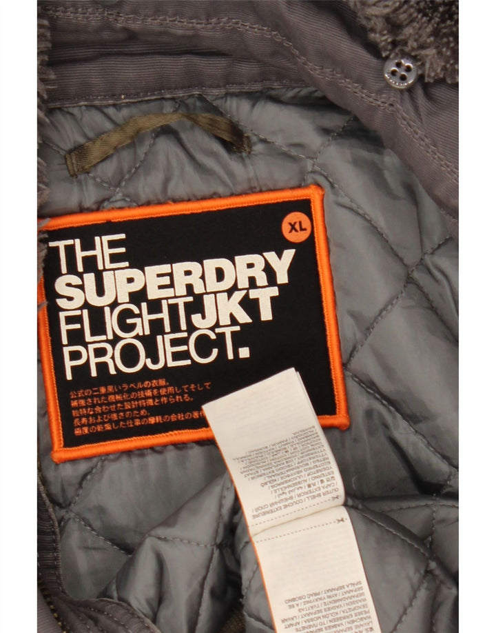 Giubbotto bomber da donna Superdry UK 18 XL cotone grigio