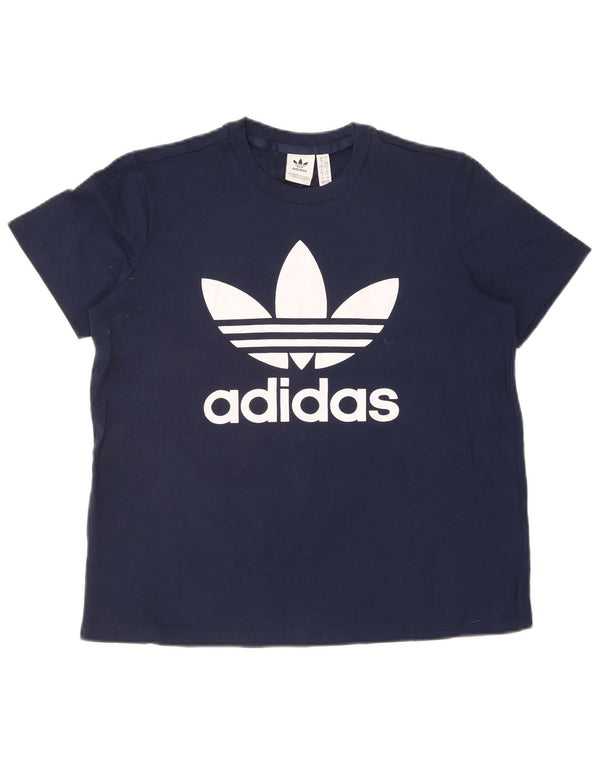 T-shirt grafica da donna Adidas Top UK 18 XL cotone blu navy