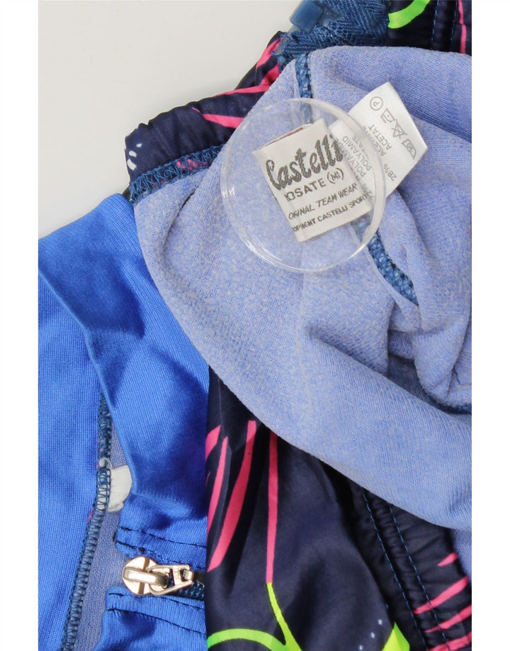 Giacca da ginnastica da uomo Castelli di grandi dimensioni in nylon floreale blu navy