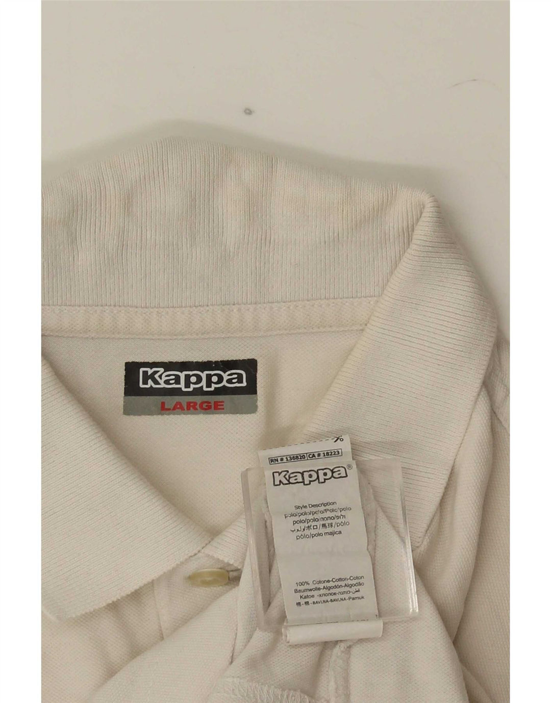Polo grafica da uomo Kappa grande in cotone bianco
