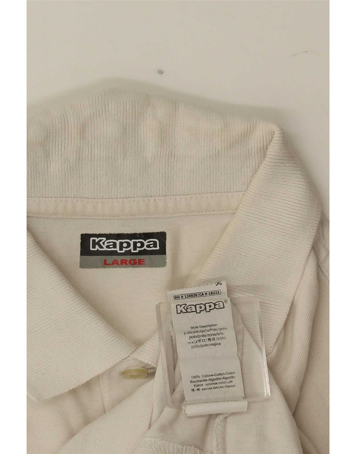 Polo grafica da uomo Kappa grande in cotone bianco