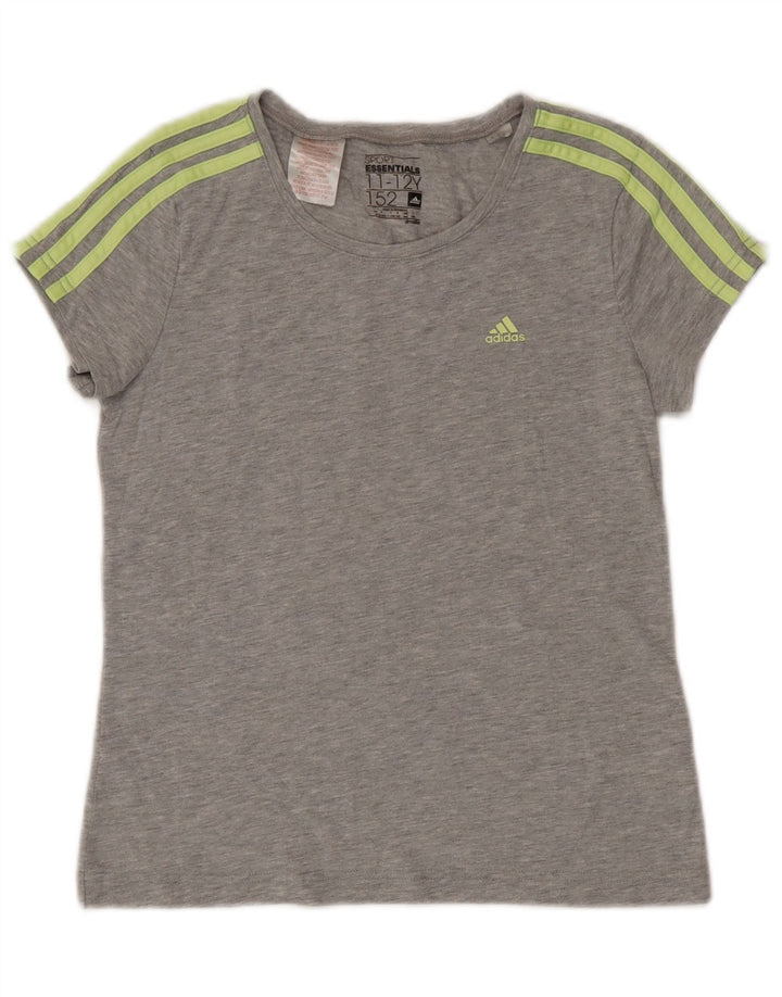 Maglietta Adidas Climalite da ragazzo, 11-12 anni, in poliestere grigio