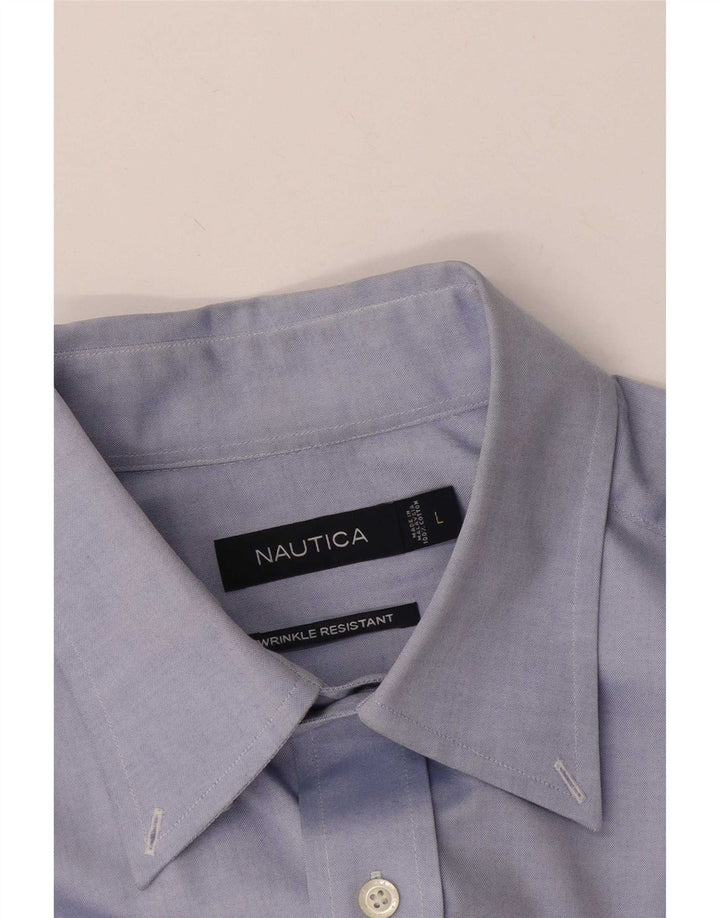 Camicia da uomo Nautica Large in cotone blu