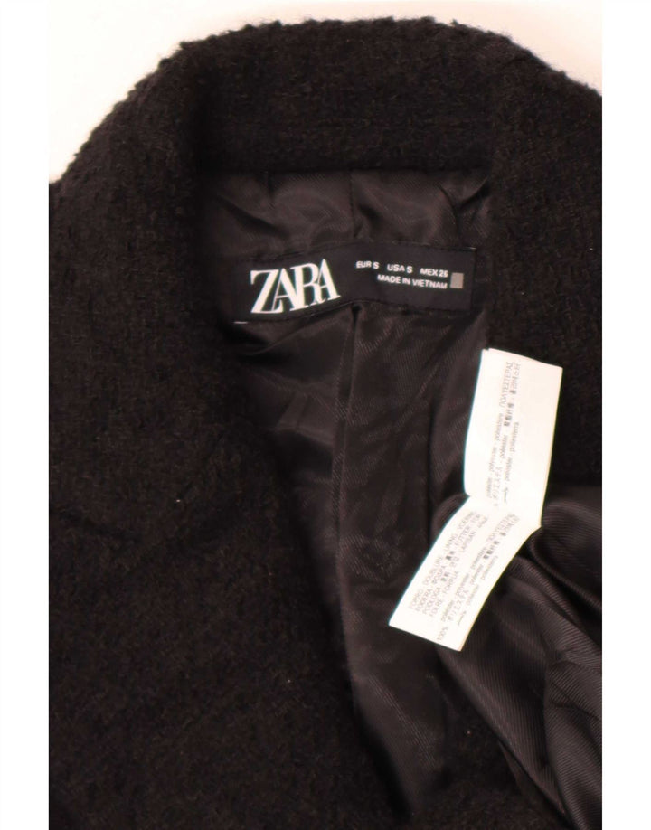 Giacca blazer doppiopetto lunga da donna Zara UK 10 piccola nera