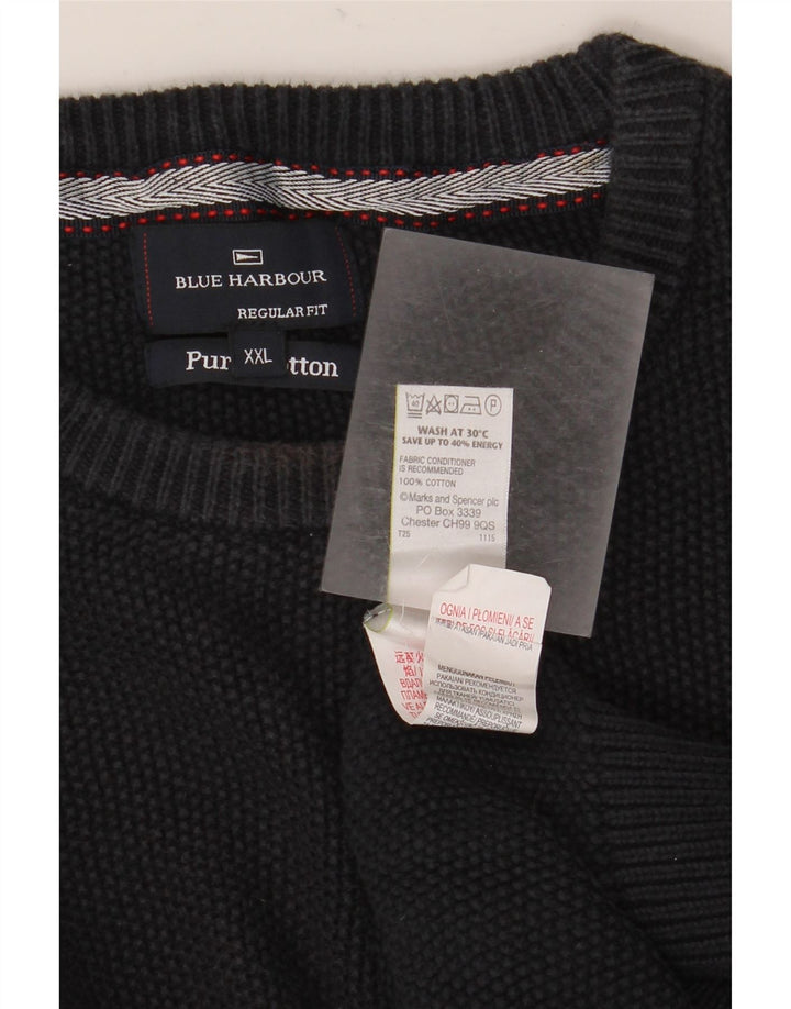 Maglione maglione girocollo da uomo Marks & Spencer blu Harbour 2XL Blu navy