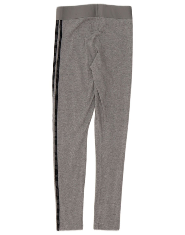 Adidas Womens Leggings UK 4/6 XS Grey Cotton
