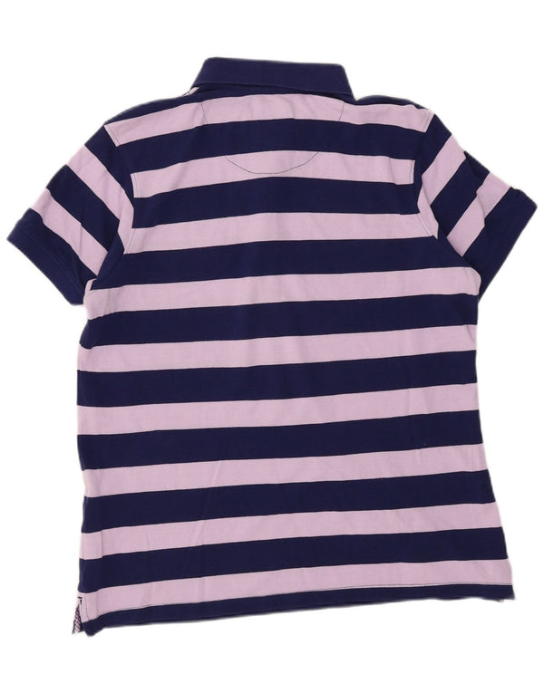 Crew Clothing Polo da donna UK 16 Large in cotone a righe blu navy
