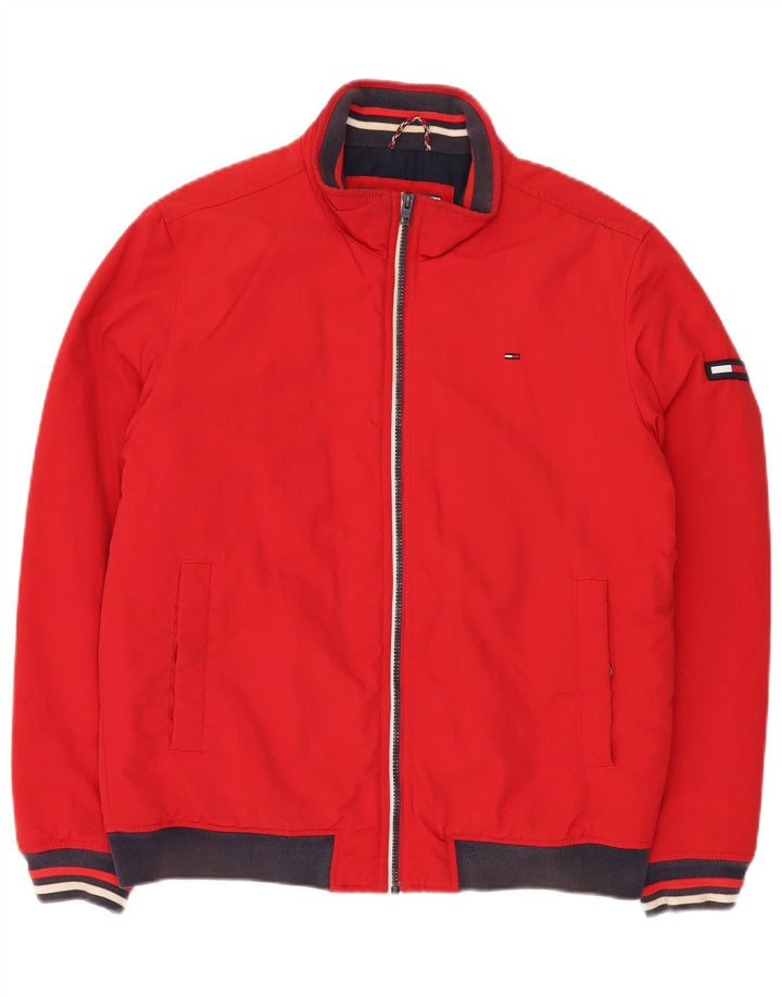 TOMMY HILFIGER Giubbotto bomber da uomo UK 40 Large Rosso Poliammide