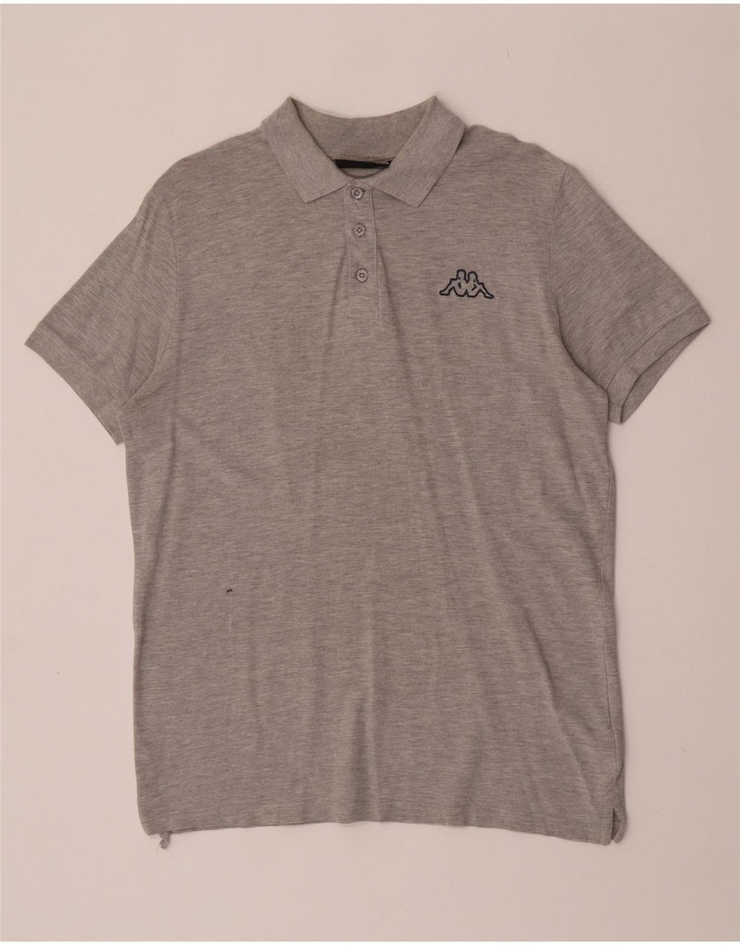 Polo Kappa da uomo in cotone mélange grigio medio
