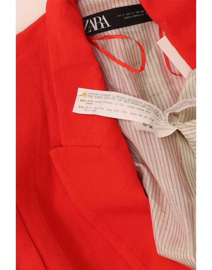 Giacca blazer vestibilità ampia da donna Zara UK 10 piccola viscosa rossa