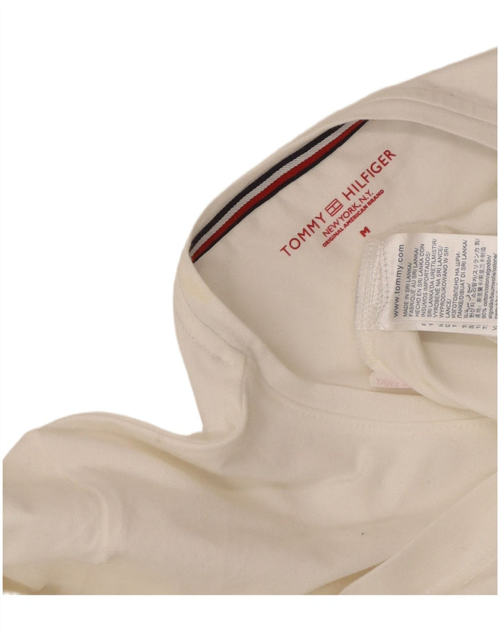 TOMMY HILFIGER T-shirt da donna Top UK 14 cotone bianco medio