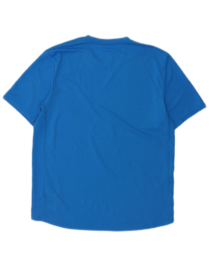 T-shirt grafica Nike Dri Fit da uomo, top in poliestere blu medio