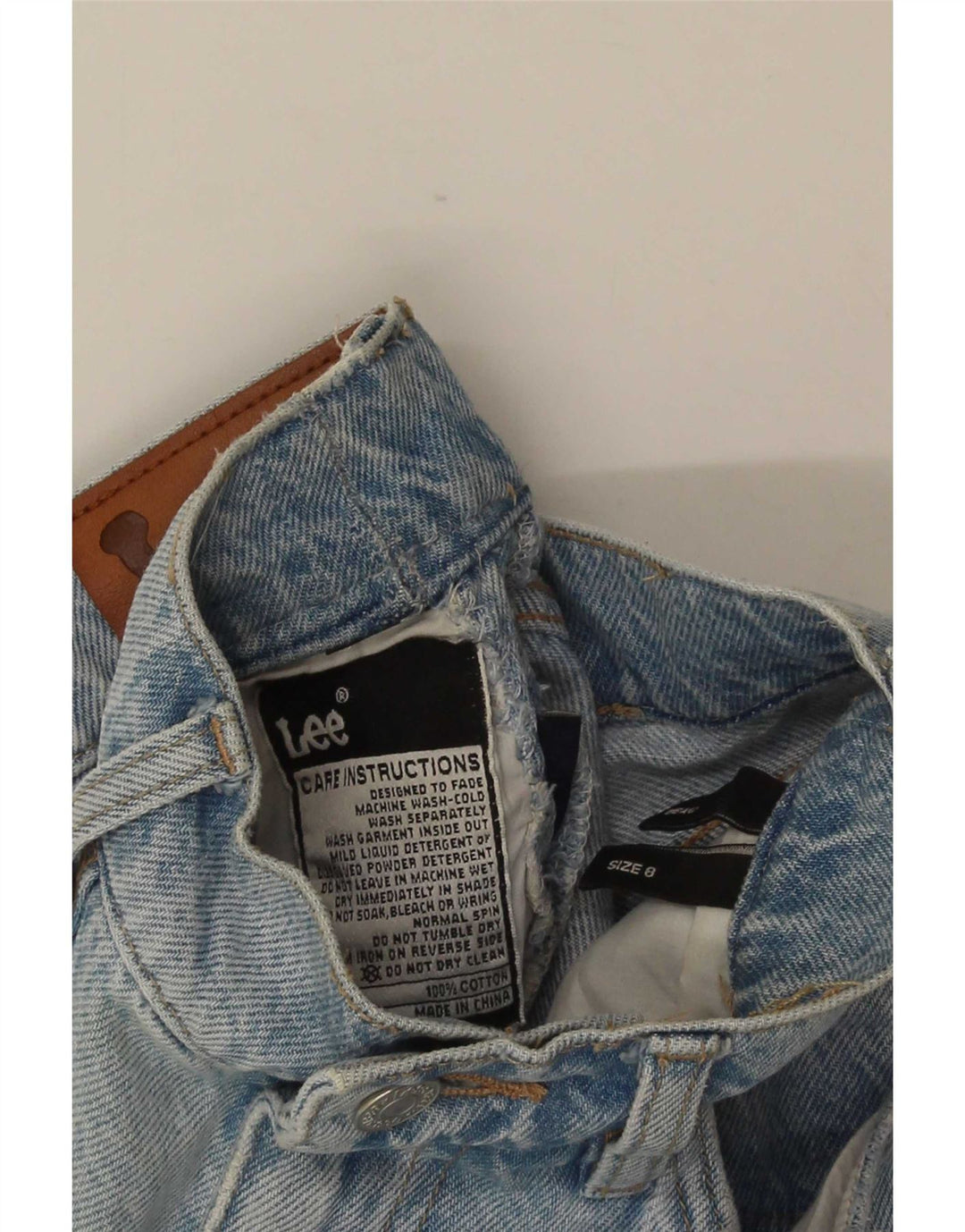 Jeans dritti da donna Lee US 8 medi W25 L30 cotone blu