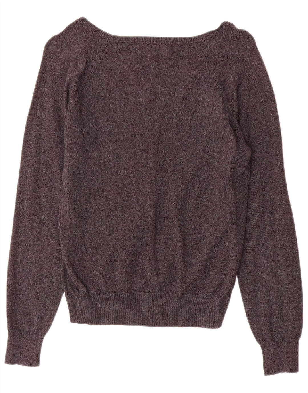 Maglione con scollo a V da donna Zara UK 12 Cotone grigio medio