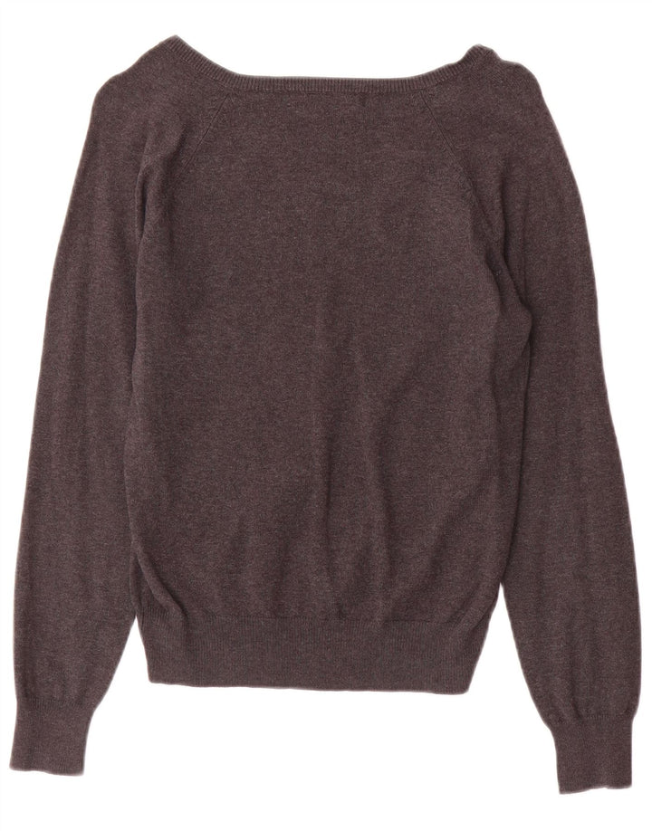 Maglione con scollo a V da donna Zara UK 12 Cotone grigio medio