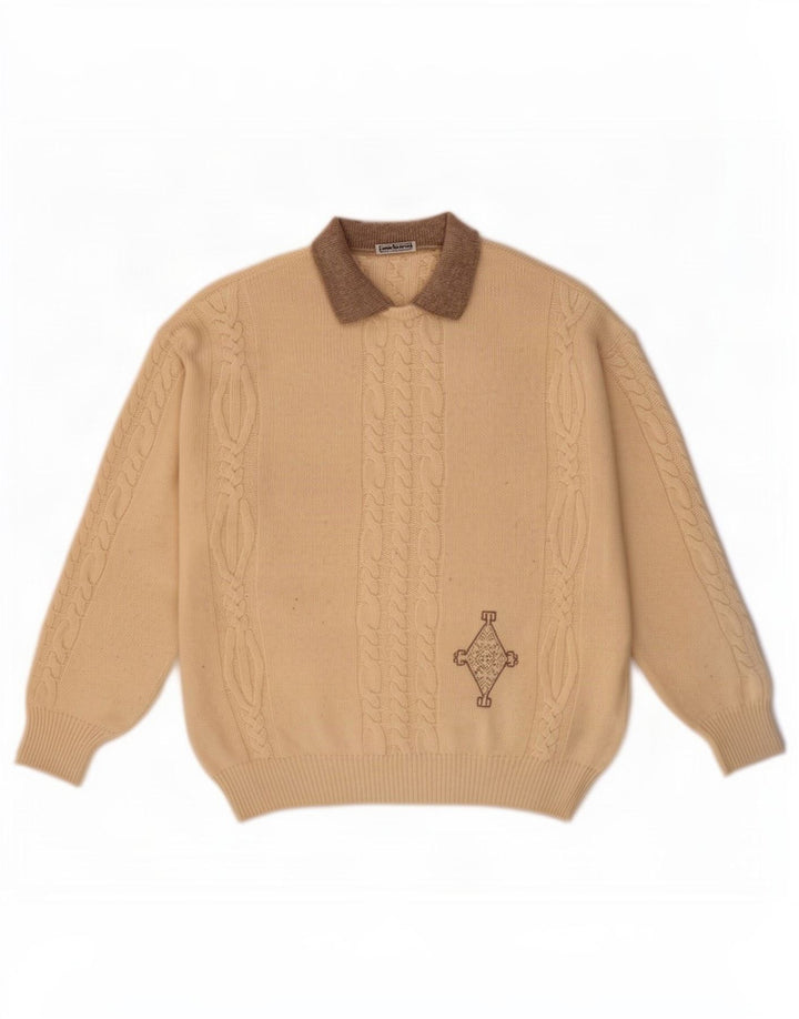 Maglione da uomo a collo alto Cacharel IT 52 Large Beige Lana