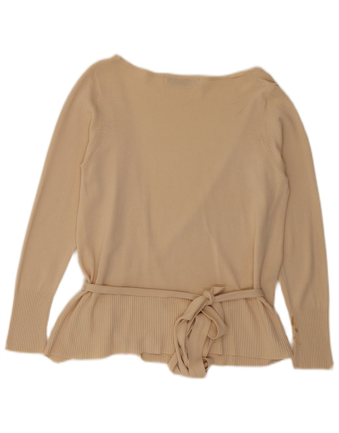Top cardigan avvolgente da donna Zara UK 12 Rayon beige medio