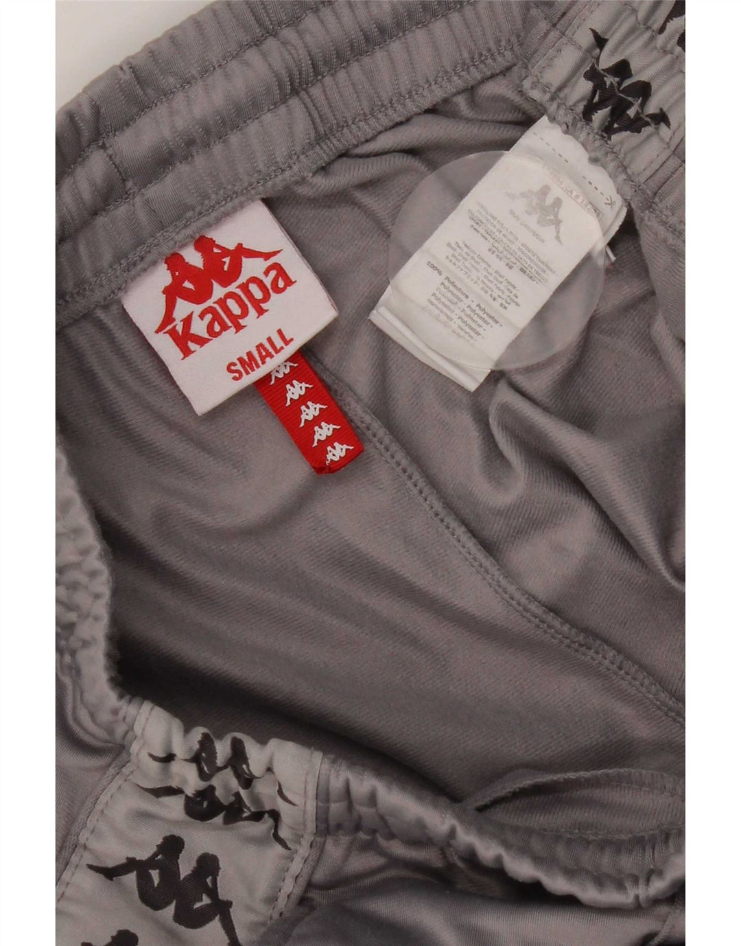 Pantaloni da tuta con grafica Kappa da uomo, pantaloni da jogging, piccoli, in poliestere grigio