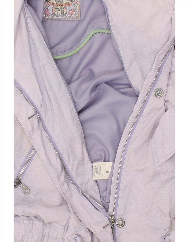 VINTAGE Womens Windbreaker Coat IT 42 Medium Purple Cotton Vintage Vintage and Second-Hand Vintage from Messina Hembry 