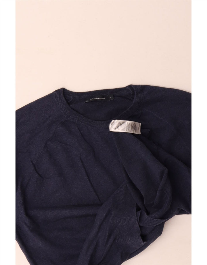 FRENCH CONNECTION Maglione da uomo girocollo grande cotone blu navy