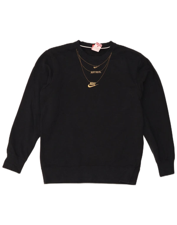 Felpa con grafica Nike da uomo XS in cotone nero