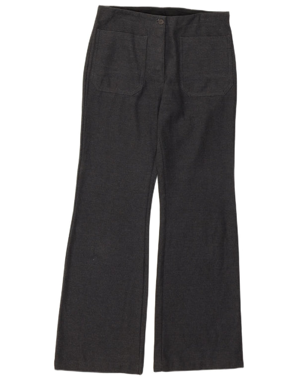 Pantaloni casual Bootcut da donna BENETTON IT 42 Medium W28 L29 Cotone grigio