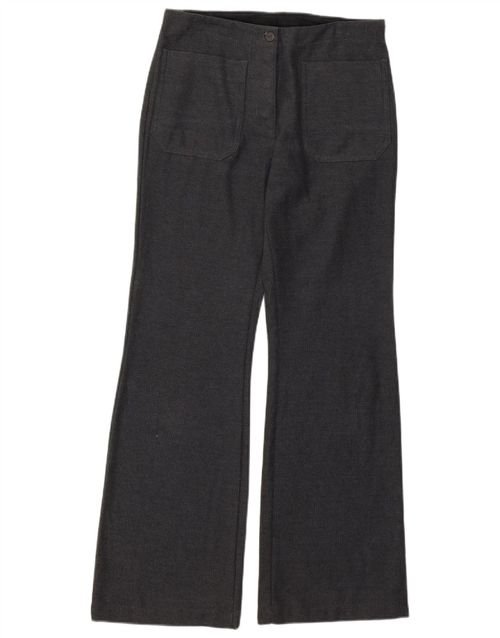 Pantaloni casual Bootcut da donna BENETTON IT 42 Medium W28 L29 Cotone grigio