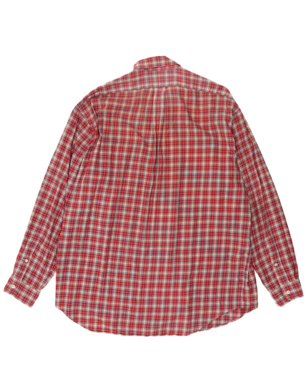 RALPH LAUREN Camicia da uomo in flanella dal taglio ampio Blake, cotone a quadri rossi grandi