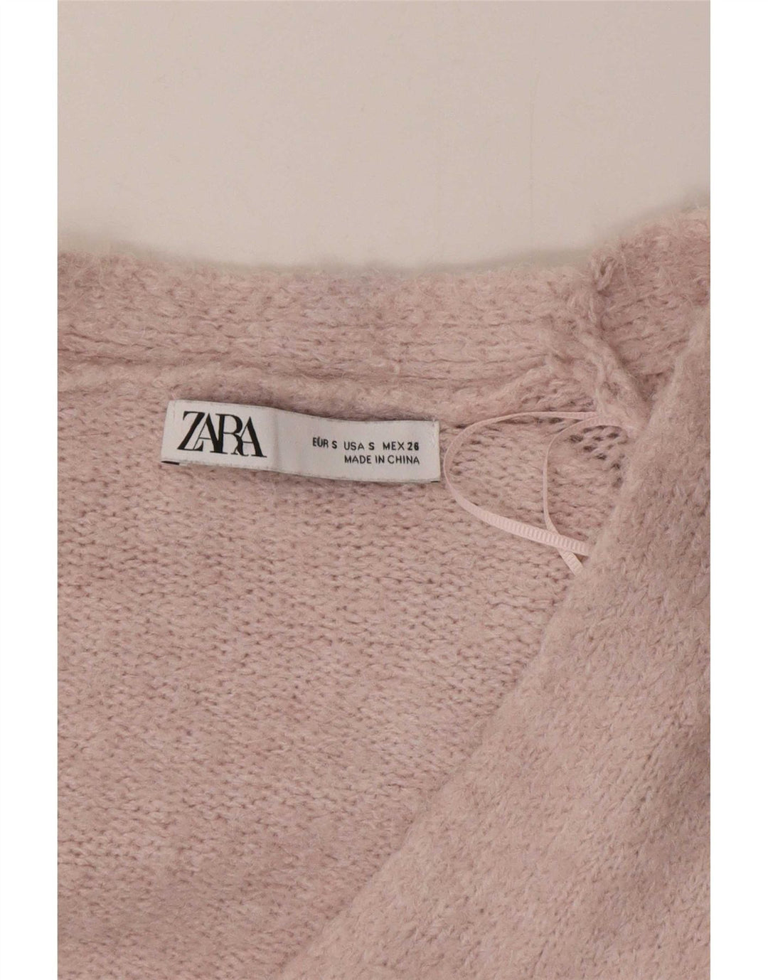 Maglione cardigan oversize a linea lunga da donna Zara UK 10 piccolo poliestere rosa