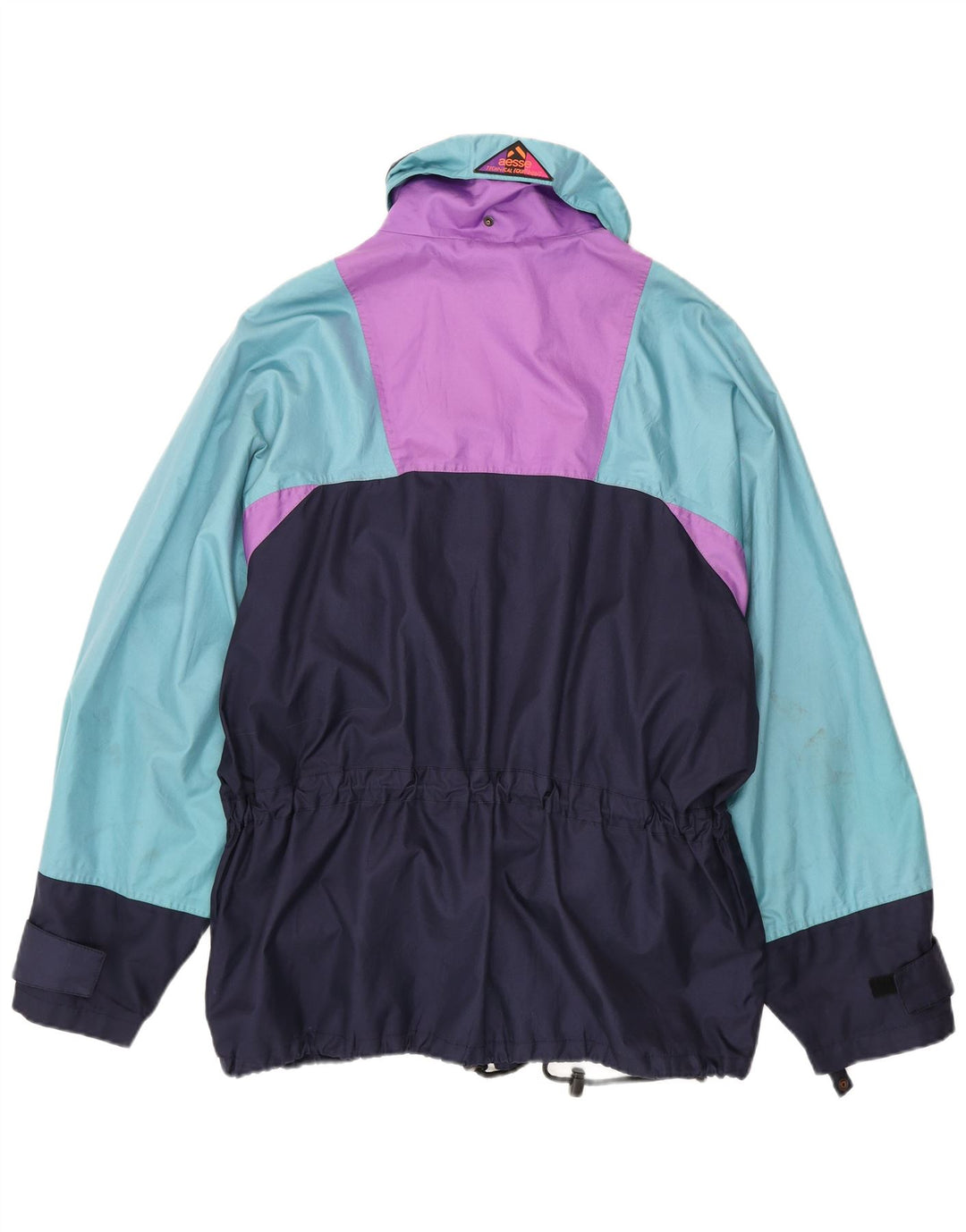 Giacca antipioggia da uomo Aesse UK 40 Large Blu Navy Colourblock in poliammide