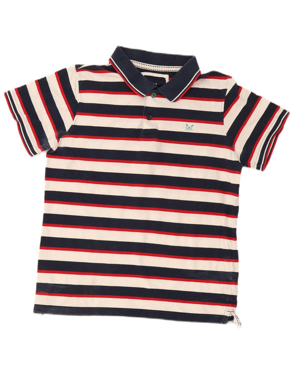 Crew Clothing Polo da uomo grande in cotone a righe blu navy