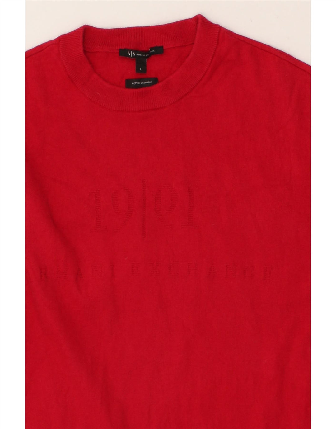 ARMANI EXCHANGE Maglione da uomo girocollo con grafica grande cotone rosso