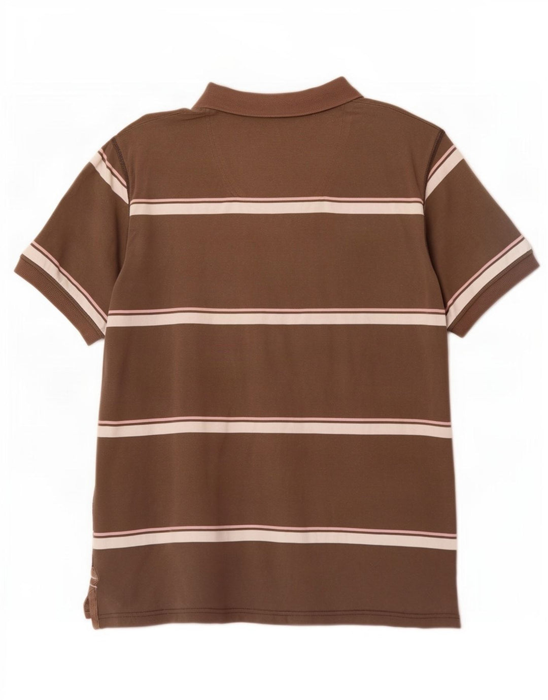 Polo da uomo Fat Face in cotone a righe marrone medio