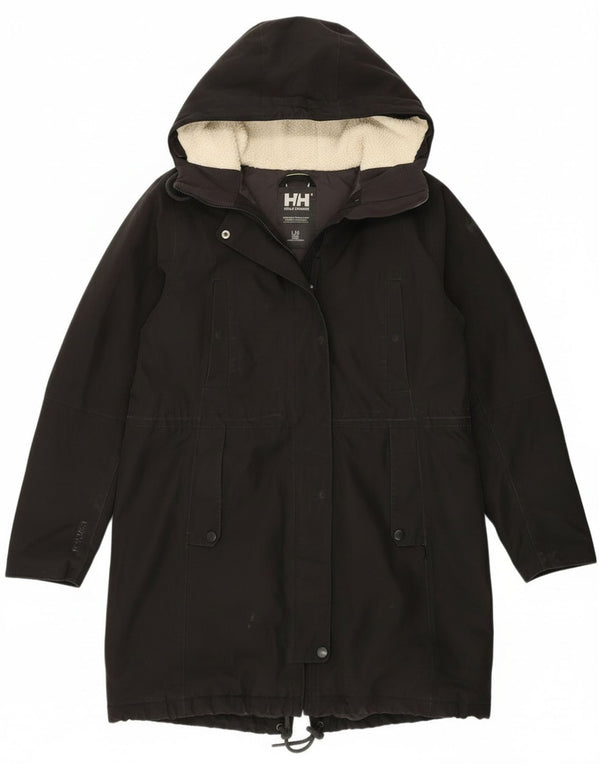 Giacca parka con cappuccio da donna Helly Hansen UK 14 grande nylon nero