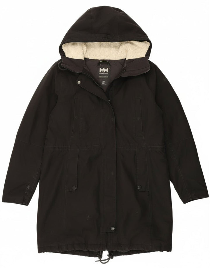 Giacca parka con cappuccio da donna Helly Hansen UK 14 grande nylon nero