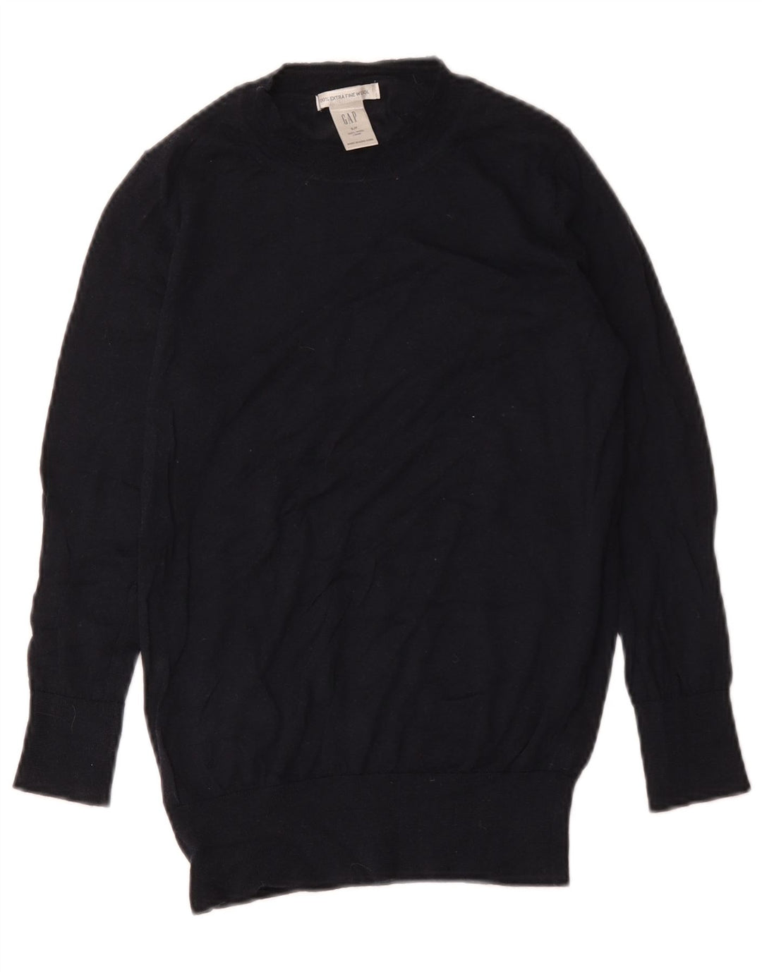 Maglione maglione girocollo da donna Gap UK 10 piccolo lana blu navy