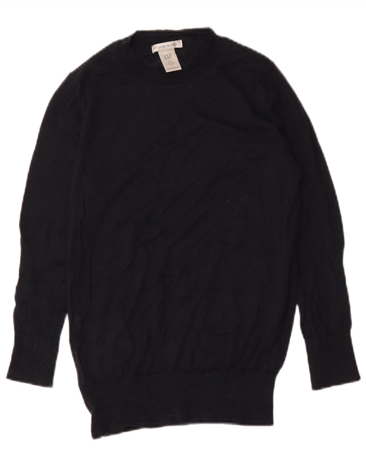 Maglione maglione girocollo da donna Gap UK 10 piccolo lana blu navy