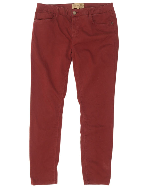 Pantaloni casual slim da donna Fat Face UK 14 Large W32 L29 Cotone bordeaux