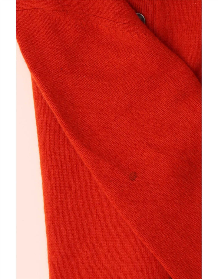 Massimo Dutti Maglione da uomo con bottoni e collo grande in lana arancione