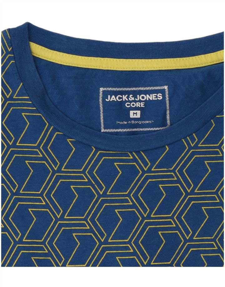 T-shirt grafica da uomo Jack & Jones Top blu medio geometrico