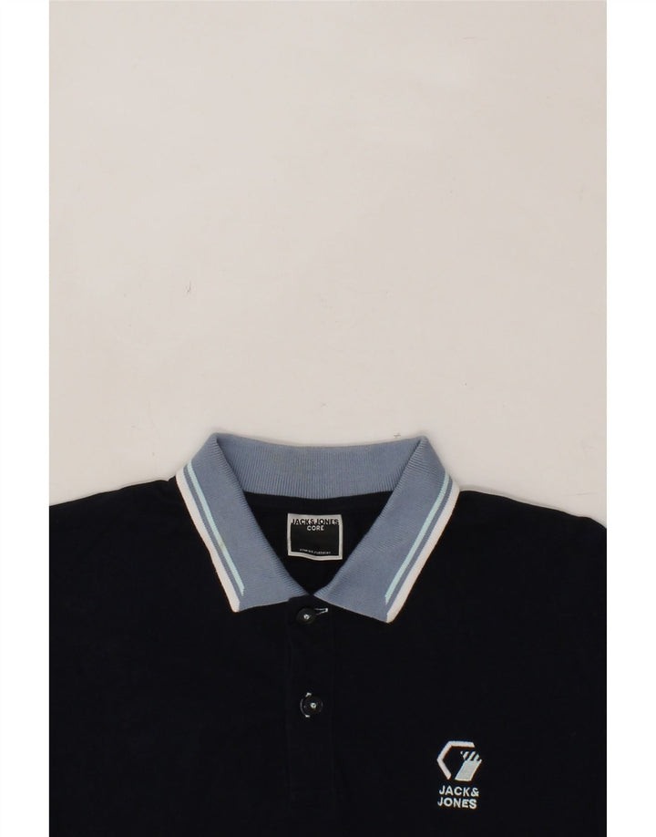 JACK & JONES Mens Polo Shirt Small Navy Blue Cotton Vintage Jack & Jones and Second-Hand Jack & Jones from Messina Hembry 