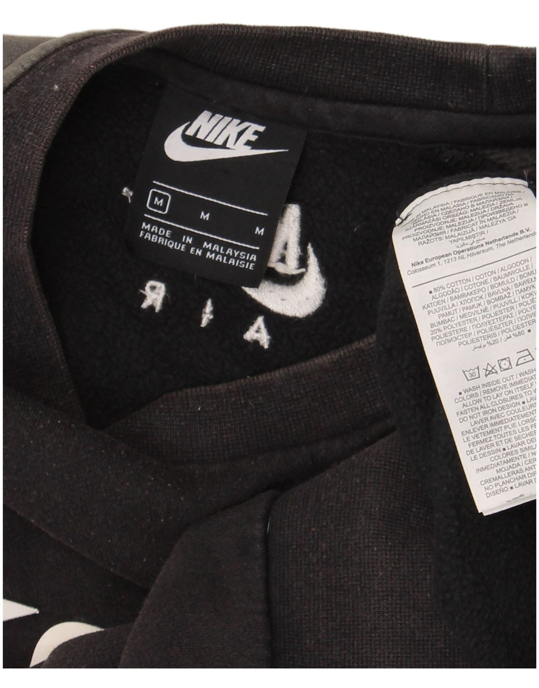 Felpa grafica da uomo Nike Felpa media in cotone nero