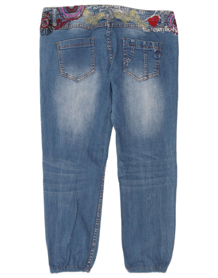 DESIGUAL Jeans corti da uomo W36 L24 Blu floreale