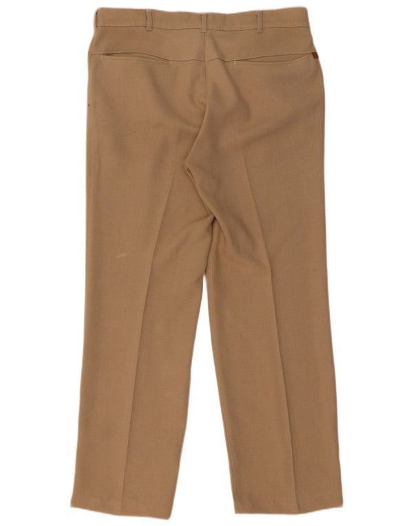 Pantaloni casual dritti da uomo Farah W34 L29 Poliestere beige